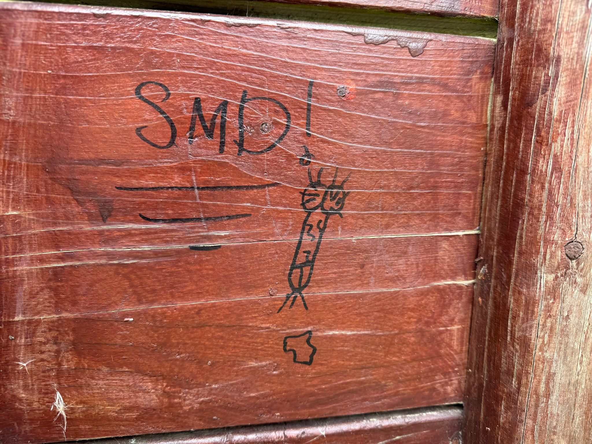 Penis graffiti spotted in London, 2025.