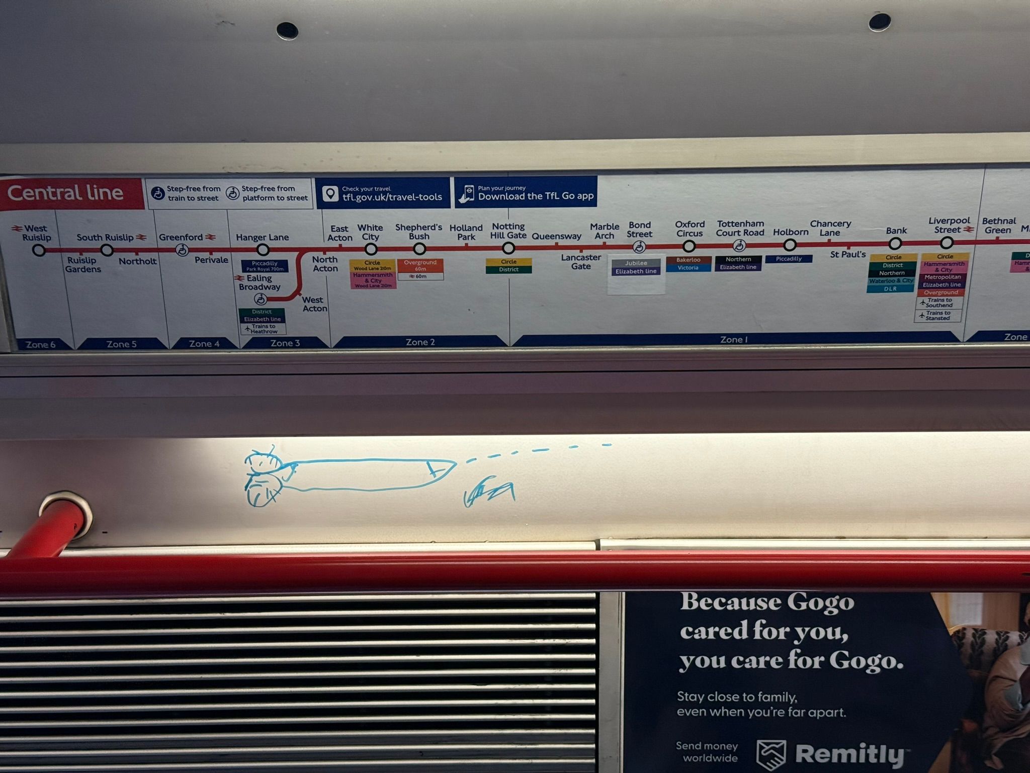 Penis graffiti spotted in London, 2025.